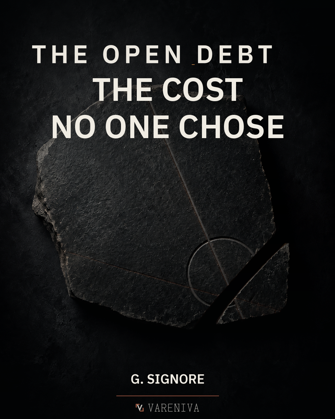 The Open Debt key visual featuring the Anchor Stone from The Cost No One Chose